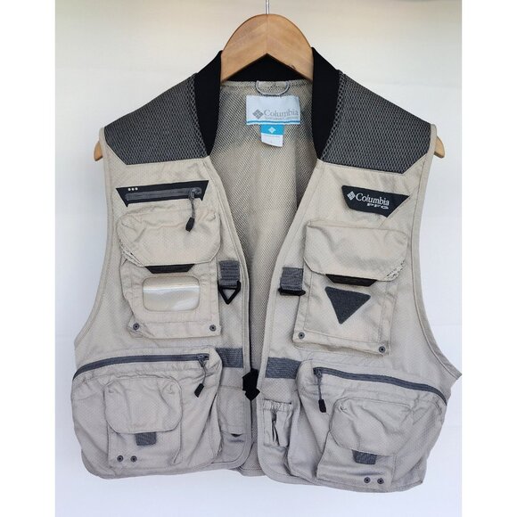 Columbia PFG Henry's Fork V Fishing Vest Fossil Size Large - Picture 1 of 10